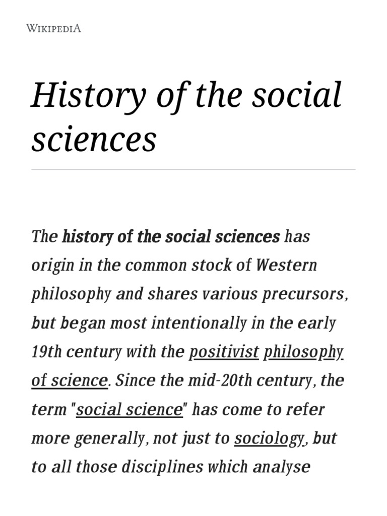 Evolution of Social Science History | PDF | Social Science | Positivism