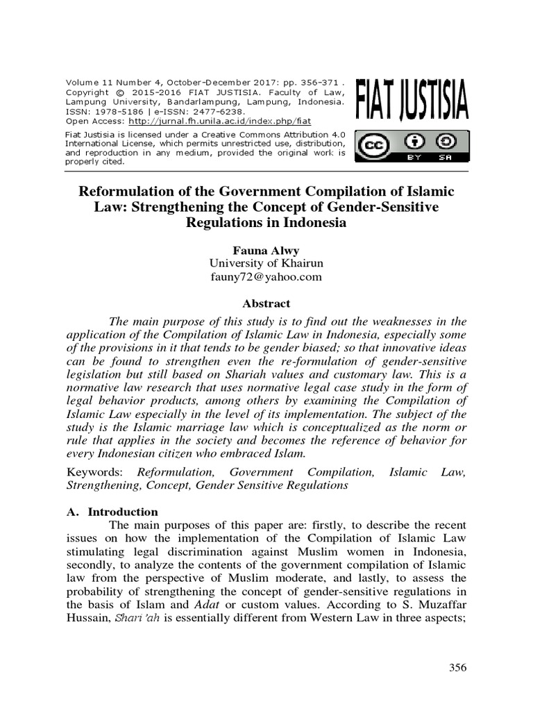 Reformulation of The Government Compilation of Islamic Law ...