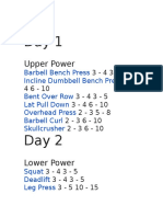 Exercise Sets Reps: Upper Power