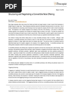 Structuring and Negotiating A Convertible Note Offering: By: John P. Cleary