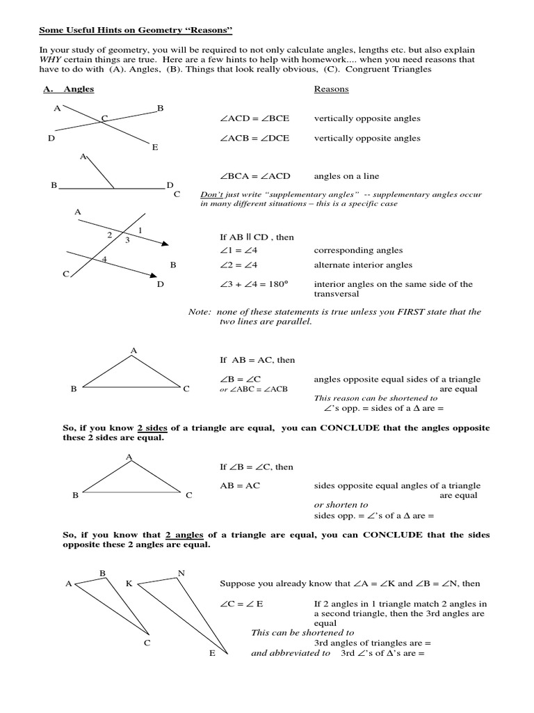 Geometry Notes PDF | PDF | Triangle | Triangle Geometry