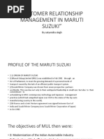 Customer Relationship Management in Maruti Suzuki