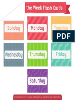 Days of The Week Flash Cards 2x3 PDF