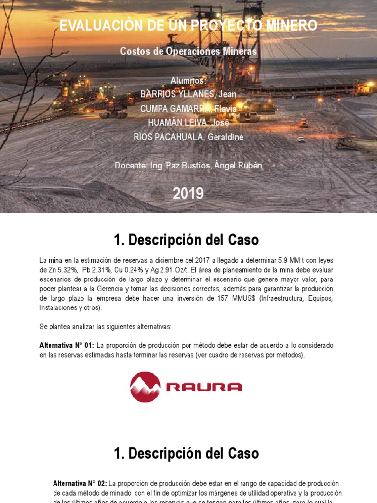 Aplicacion Del Van en La Mina Raura | PDF | Business