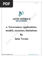 E-Governance - Applications, Models, Successes, Limitations by Jatin Verma