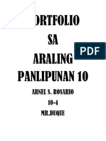 Portfolio SA Araling Panlipunan 10: Arnel S. Rosario 10-4 MR - Duque