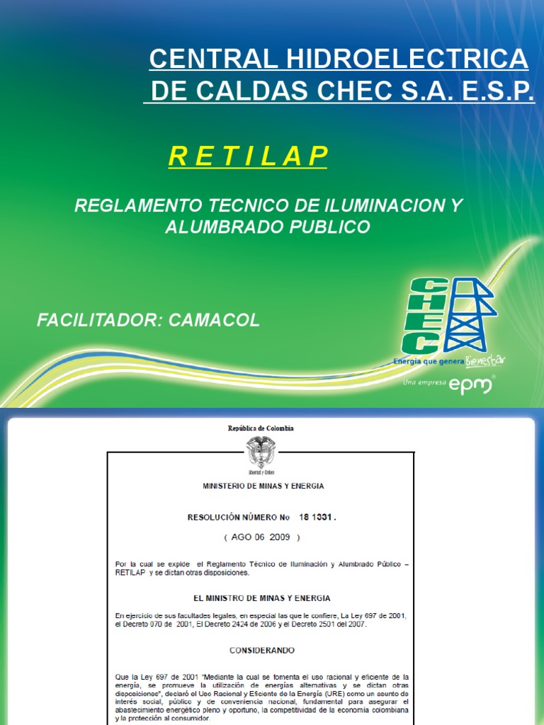 Reglamento Técnico de Iluminación y Alumbrado Público de CHEC S.A. E.S ...