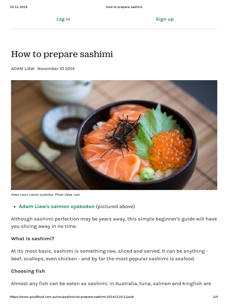 How To Prepare Sashimi | PDF | Eating Behaviors Of Humans | Asian Cuisine