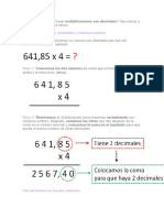 Aprendiendo A Multiplicar Con Decimales