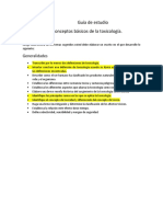 Guía de Estudio Tema Conceptos Básicos de La Toxicología.: Generalidades
