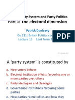 The UK Party System and Party Politics: Part 1: The Electoral Dimension