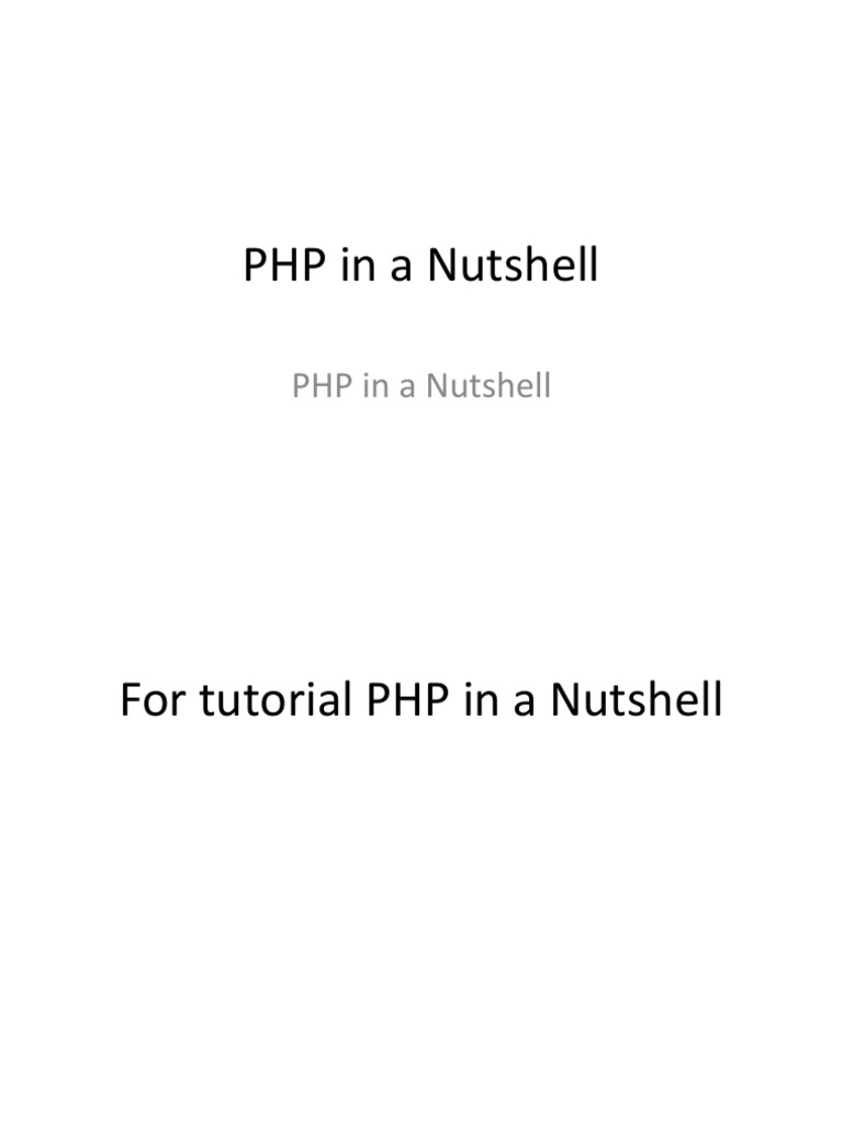 PHP in A Nutshell | PDF