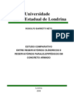 Estudo comparativo entre reservatórios cilíndricos e paralelepipédicos