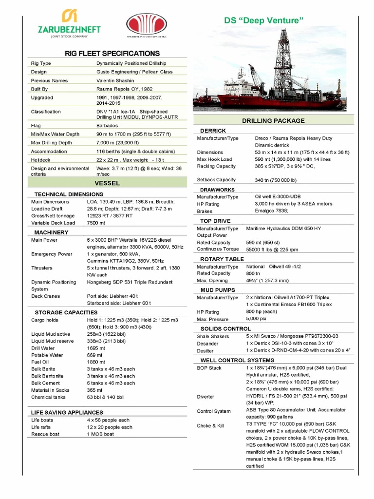 Deep Venture Drillship PDF