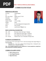 CV Dengan Pengalaman Kerja