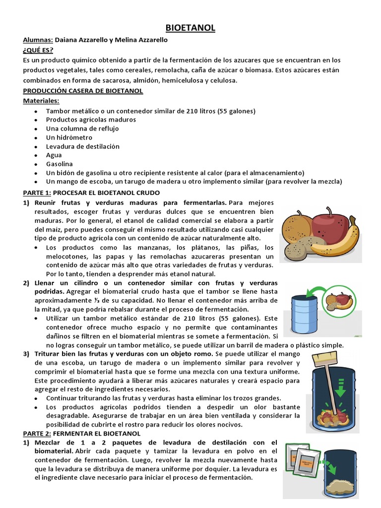 BIOETANOL | PDF | Combustible de etanol | Etanol