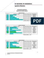 Plan de estudios de Ingeniería Mecánica