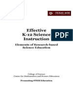Effective K-12 Science Instruction: Elements of Research-Based Science Education