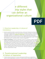 5 Leadership Styles - Culture