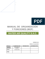 Manual de Organización Y Funciones (Mof) : Water Air Quality S.A.C