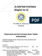 Teknik Penulisan Daftar Pustaka