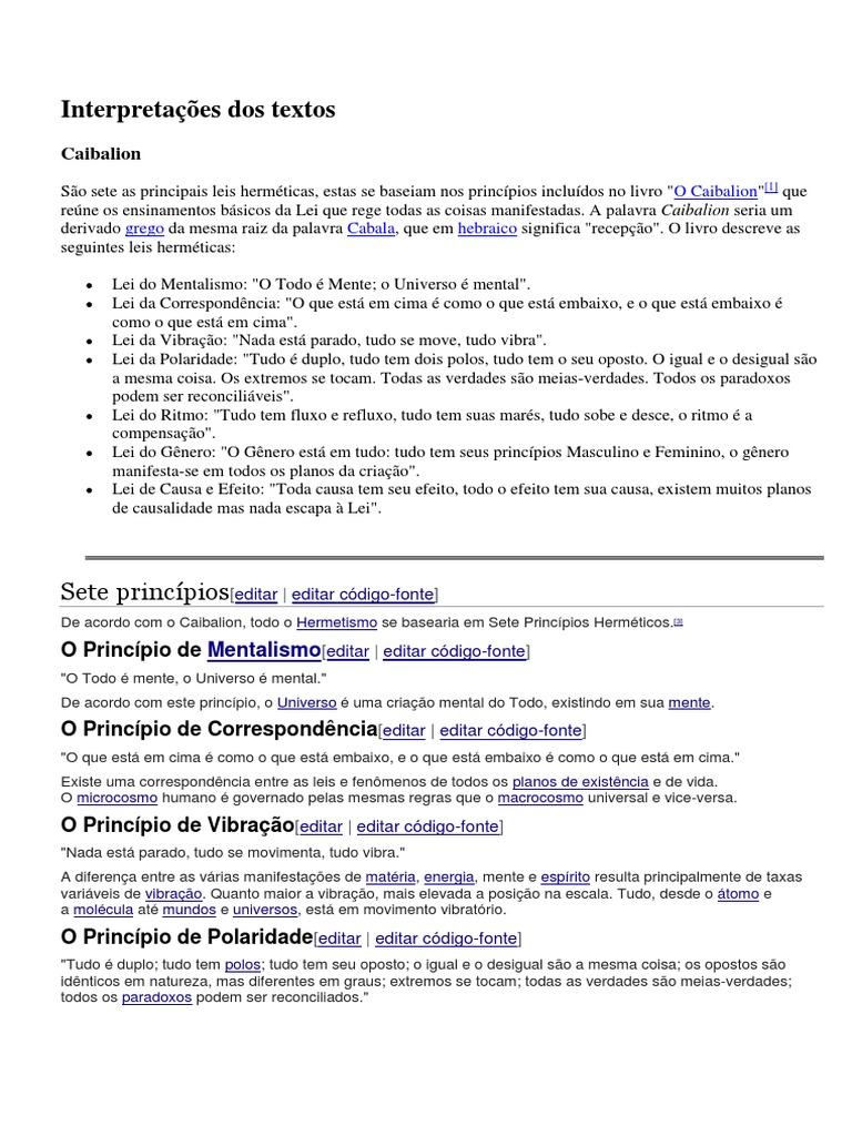 As Sete Leis Herméticas Segundo O Caibalion Pdf Hermetismo Hermes