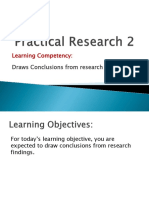 Learning Competency:: Draws Conclusions From Research Findings
