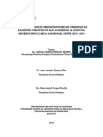 Caracterización de Inmunodeficiencias Primarias en Pacientes Pediátricos Que Acudieron Al Hospital Universitario Clínica San Rafael Entre 2010 - 2014