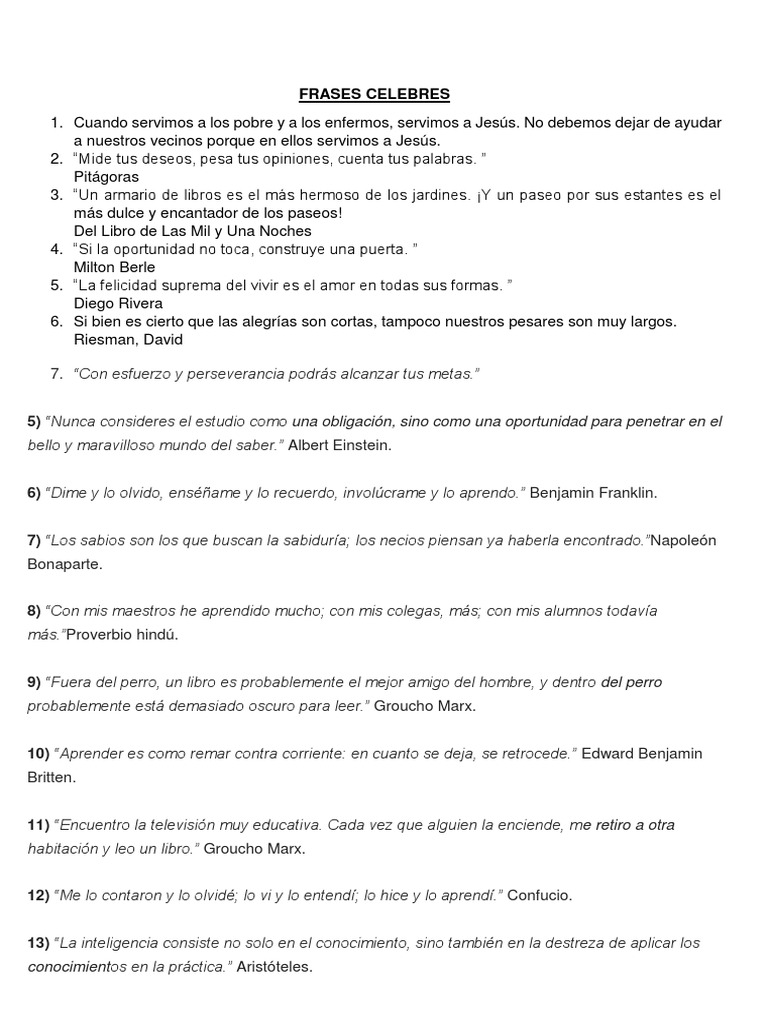 Frases Para El Estudiante Pdf