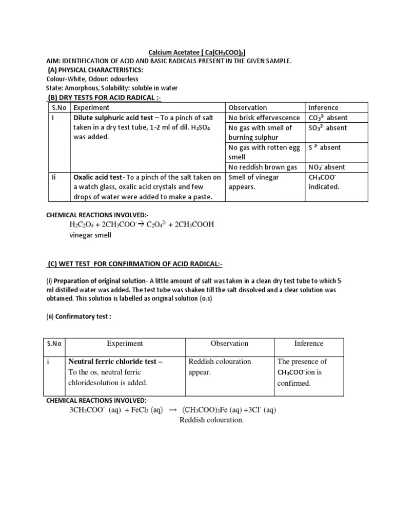 Calcium Acetate1 PDF Acetate Salt (Chemistry)