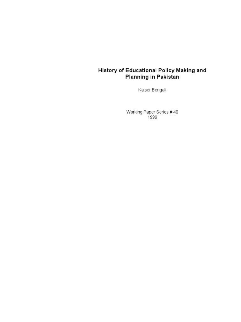 W40-History of Educational Policy Making PDF | PDF