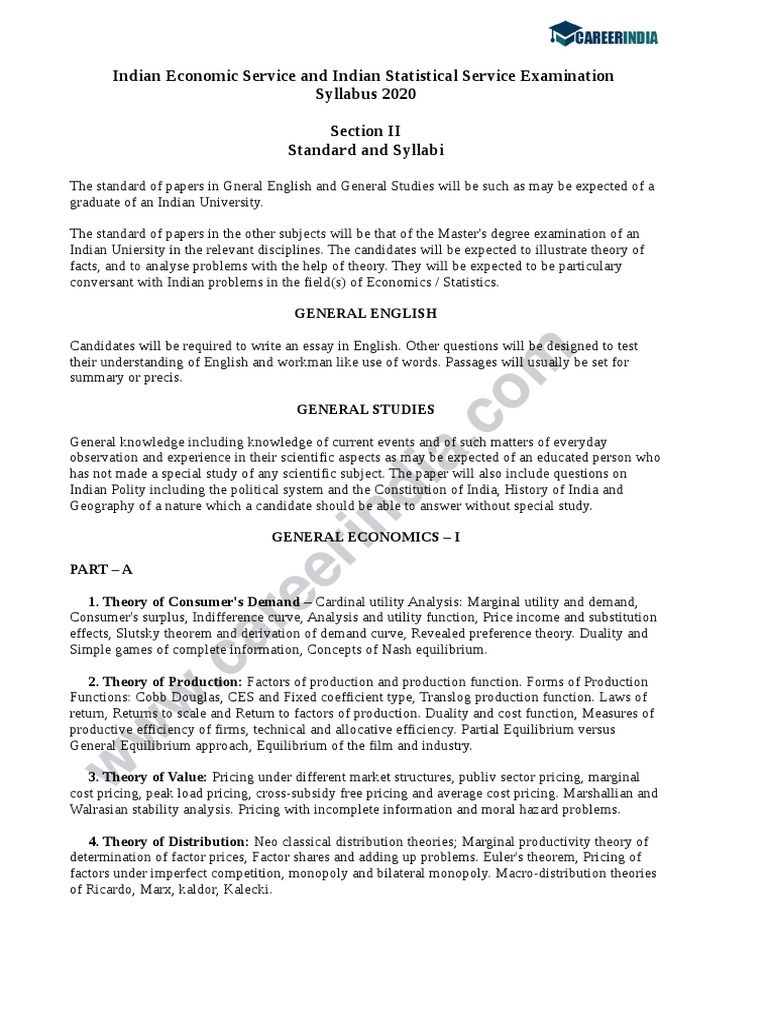 IES-IsS Syllabus 2020 | PDF | Normal Distribution | Statistics
