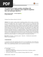 Two-Agent-Based Single-Machine Scheduling With Switchover Time To Minimize Total Weighted Completion Time and Makespan Objectives