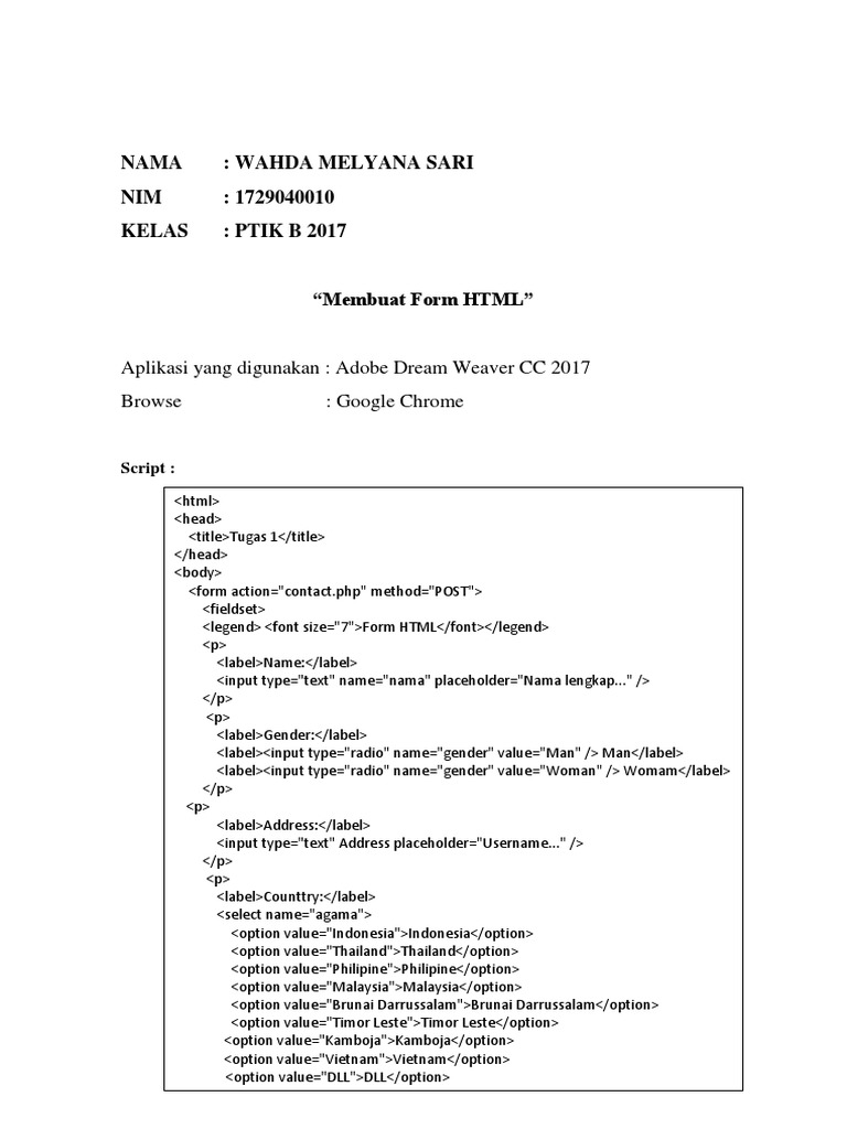 HTML Form Creation Tutorial | PDF | Career & Growth