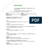 Subject and Verb Agreement: Basic Rule