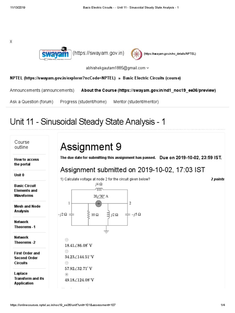 Basic Electric Circuits - Unit 11 - Sinusoidal Steady State Analysis ...