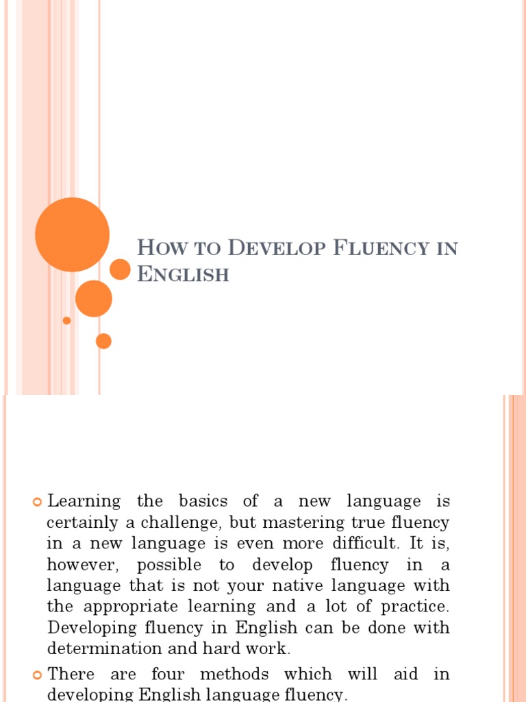 Developing Fluency Theory Pdf Fluency English Language