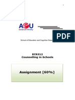 Assignment (60%) : ECS312 Counselling in Schools
