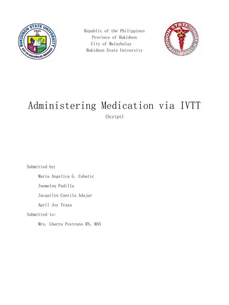 Administering IVTT Medication Procedures | PDF | Intravenous Therapy ...