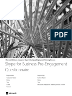 Skype For Business Pre-Engagement Questionnaire