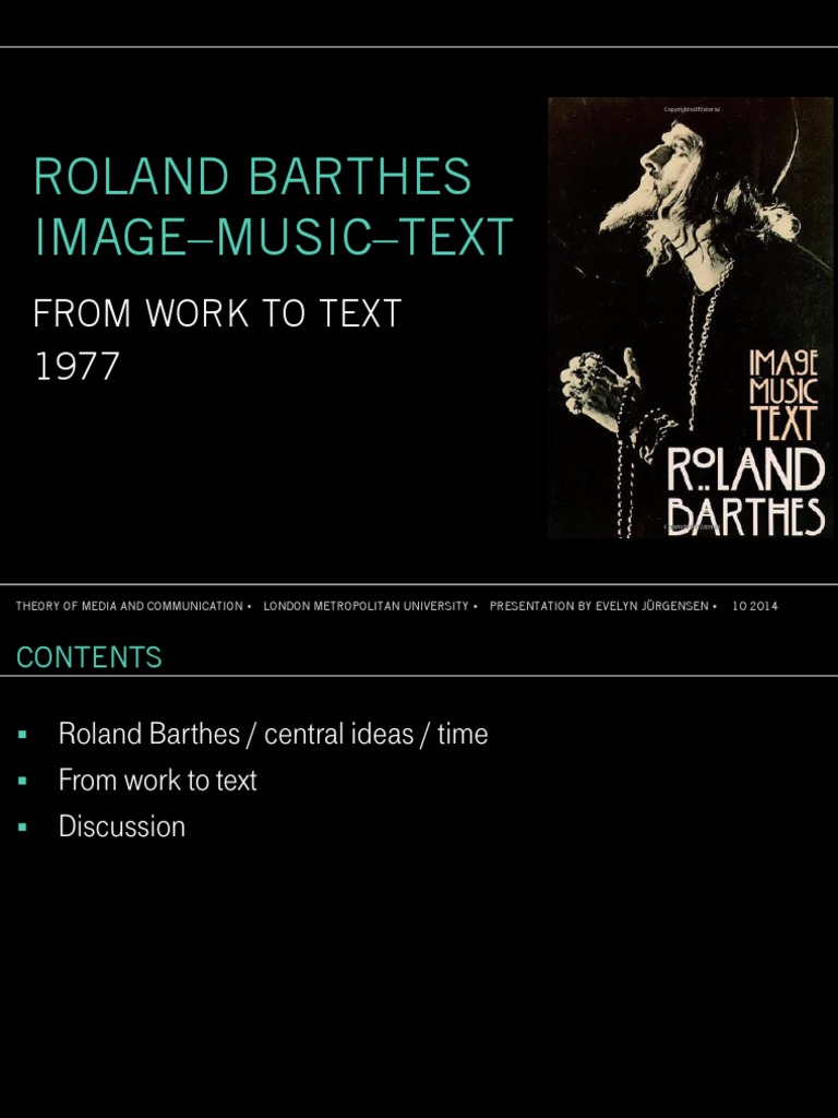 Roland barthes from work to text communi pdf pdf literary criticism