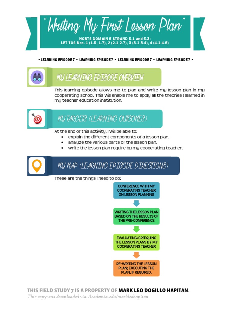 Episode 7 Writing My First Lesson Plan PDF | PDF | Lesson Plan ...