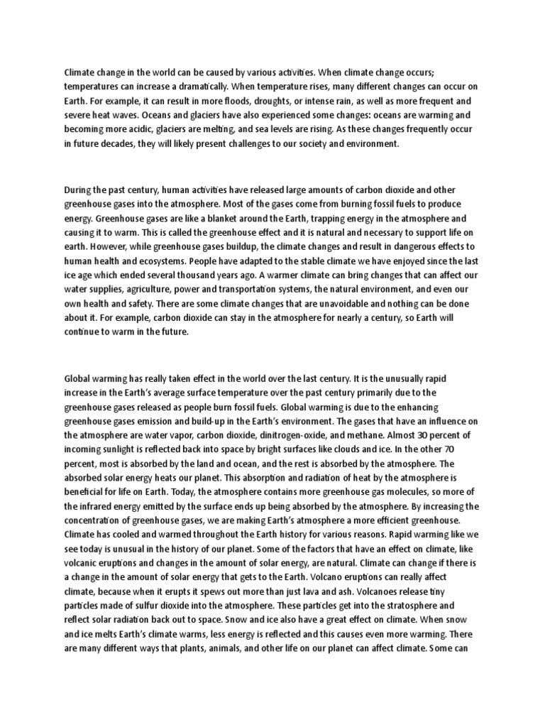 Climate Change-WPS Office | PDF | Greenhouse Effect | Climate Change
