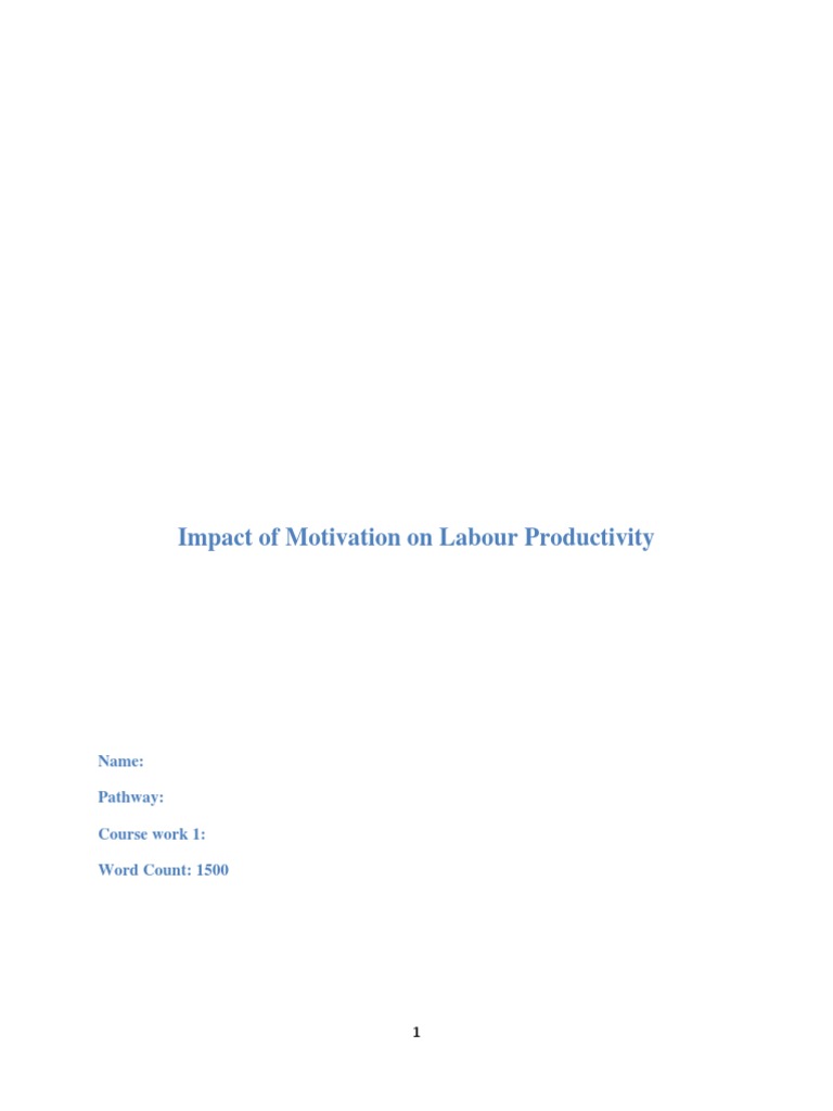 Impact of Motivation On Labour Productivity | PDF | Employment ...