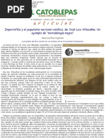 José Luis Pozo Fajarnés, Imperiofilia y El Populismo Nacional-Católico, de José Luis Villacañas. Un Ejemplo de "Metodología Negra", El Catoblepas 188 - 1, 2019
