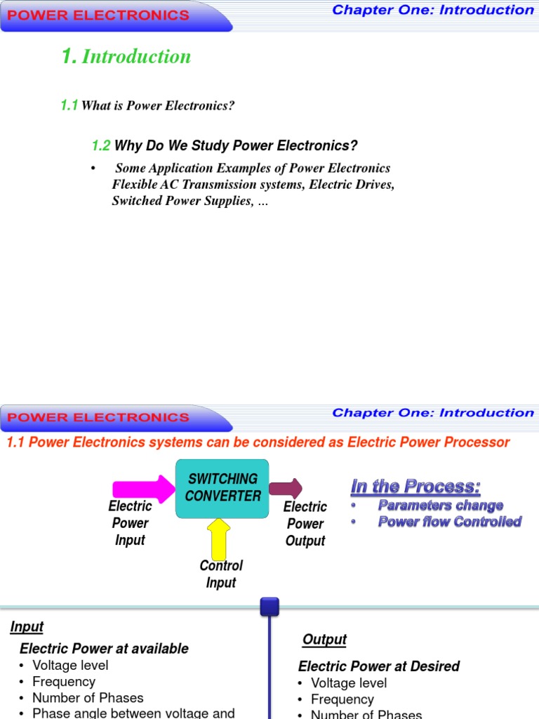 Power Electronics Overview Applications Pdf Power Electronics