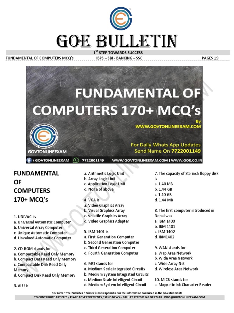 170 Mcqs With Explanation PDF Assembly Language