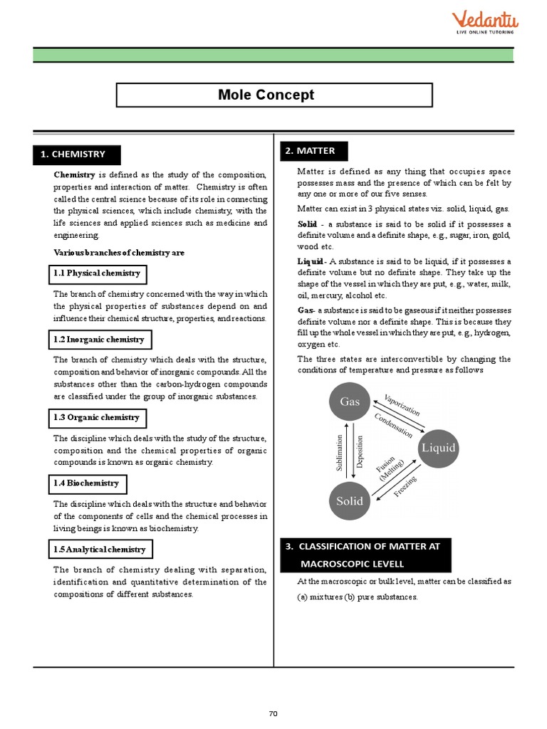 Mole Concept PDF | PDF | Stoichiometry | Molar Concentration