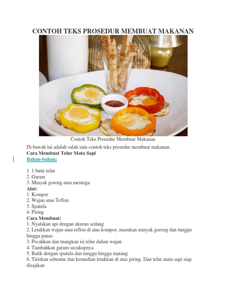 Contoh Teks Prosedur Membuat Makanan | PDF
