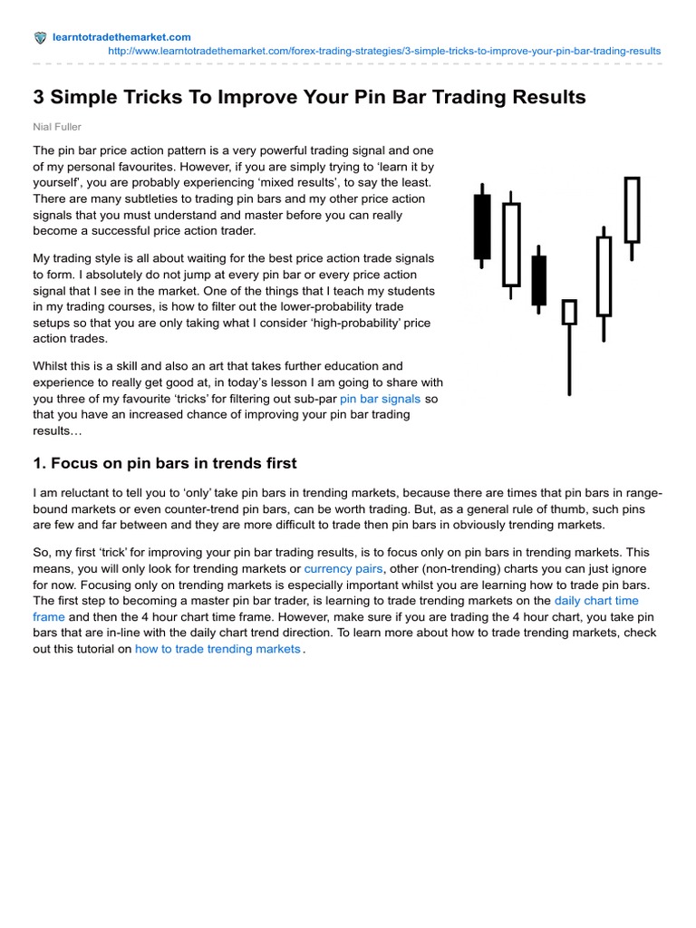 Improve Your Pin Bar Trading Skills | PDF | Business
